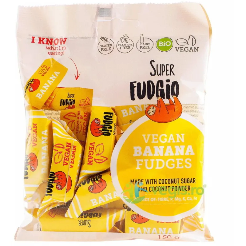 Caramele cu Aroma de Banane fara Gluten Ecologice/Bio 150g SUPER FUDGIO — preț și oferte