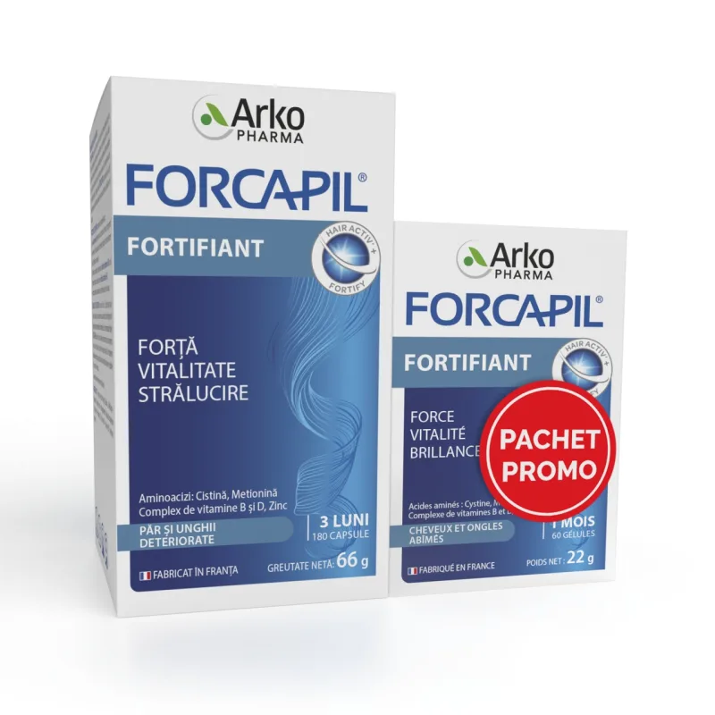 Forcapil Fortifiant Par si Unghii 180 + 60 capsule Pachet Promo, Arkopharma — preț și oferte