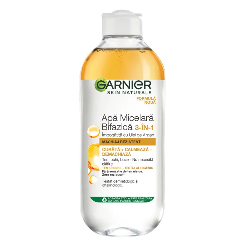 Apa micelara bifazica imbogatita cu ulei de argan Skin Naturals, 400 ml, Garnier — preț și oferte
