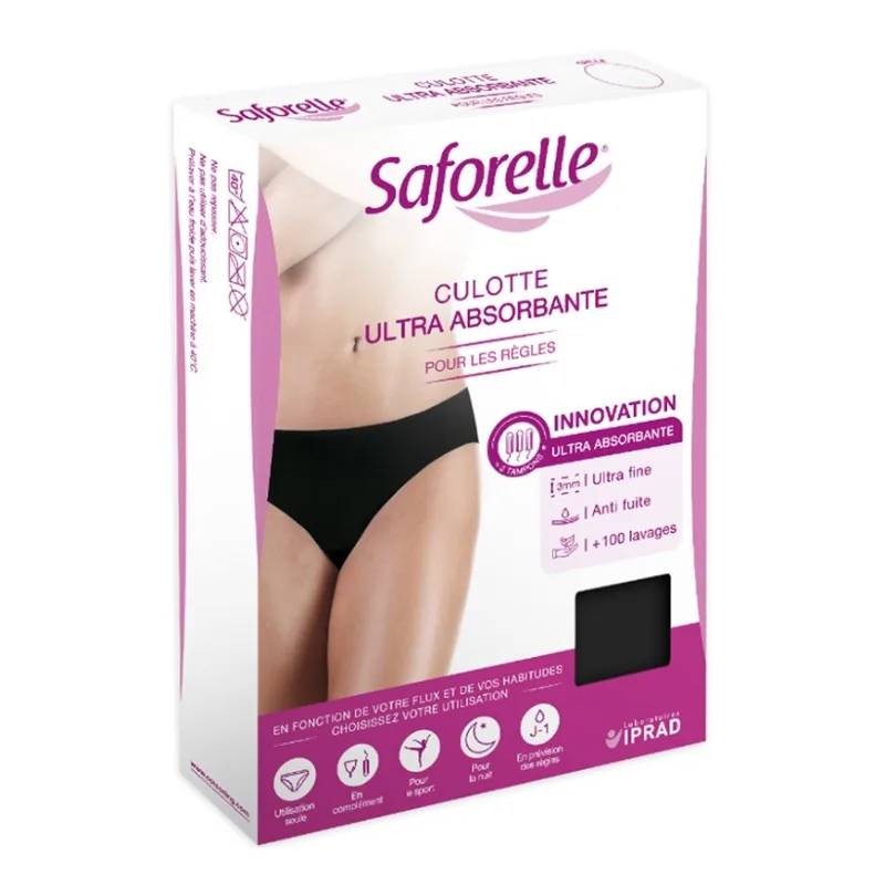 Slip negru ultra absorbant menstruatie, marimea 44, Saforelle — preț și oferte