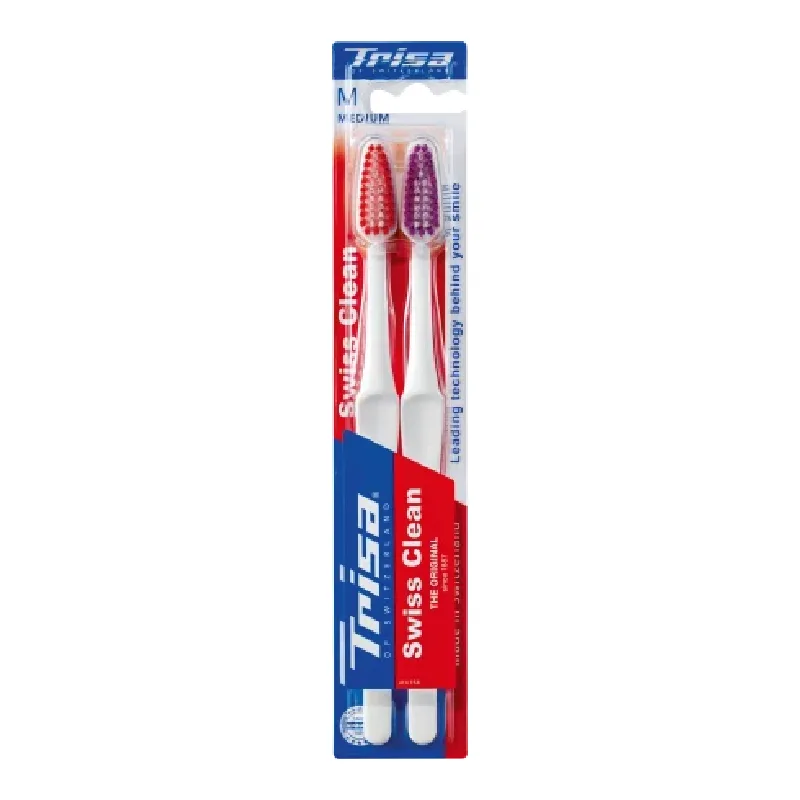 Periute de dinti Medium Swiss Clean, 2 bucati, Trisa — preț și oferte