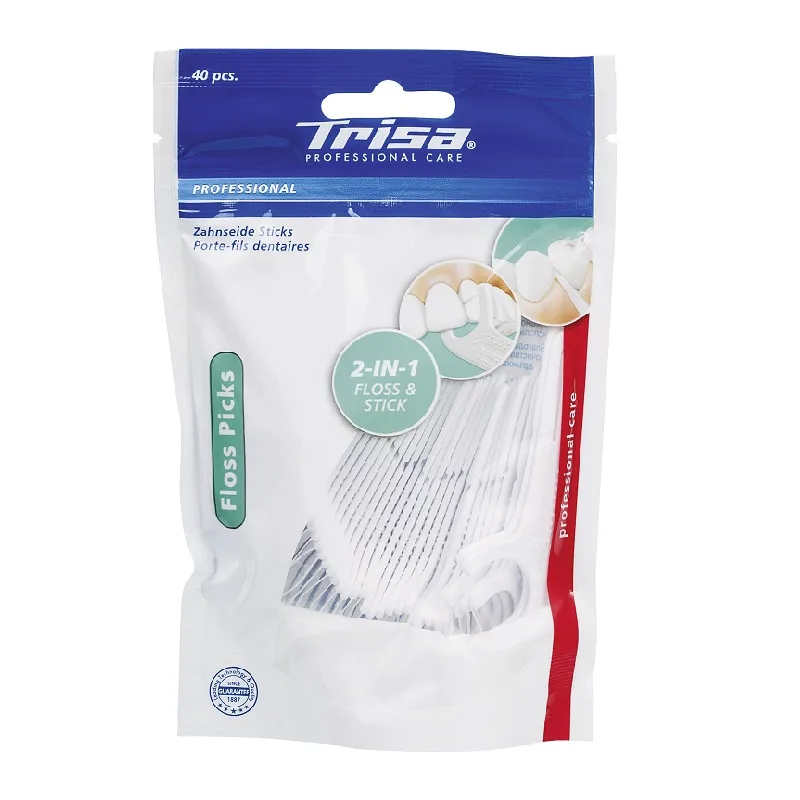 Ata dentara cu scobitoare Floss Picks, 40 bucati, Trisa — preț și oferte