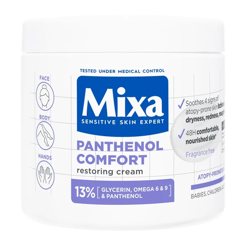 Crema cu efect reparator pentru fata si corp Panthenol Comfort, 400 ml, Mixa — preț și oferte