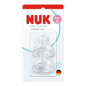 Tetina din silicon First Choice, flux Control, 6 luni+, 2 bucati, Nuk