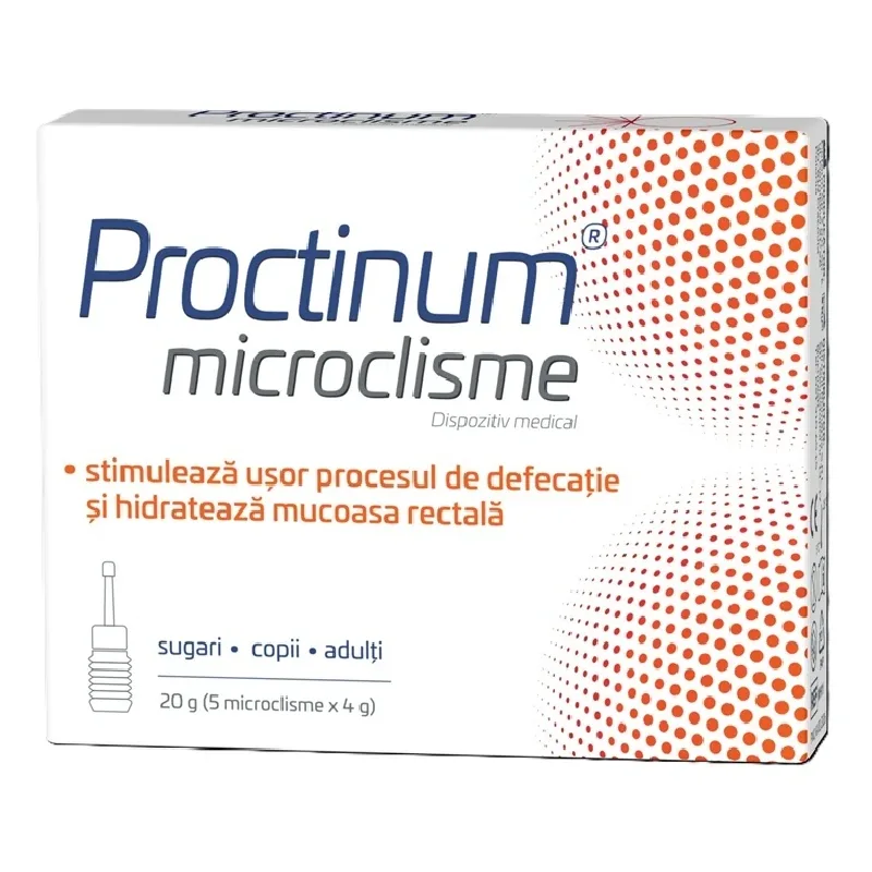 Proctinum microclisme unidoza 0+ ani, 5 unidoze, 20 g, Zdrovit — preț și oferte