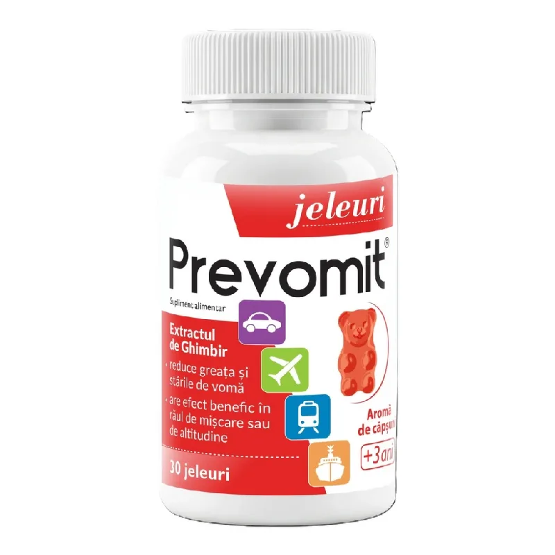 Jeleuri cu aroma de capsuni Prevomit 3 ani+, 30 bucati, Zdrovit — preț și oferte
