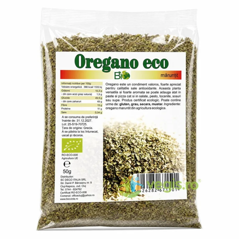 Oregano Maruntit Ecologic/Bio 50g Deco Italia — preț și oferte