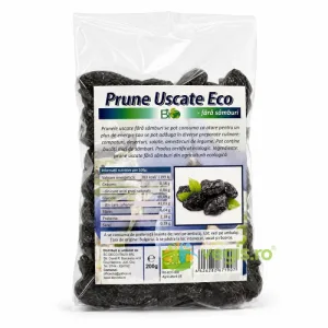 Prune Uscate fara Samburi Ecologice/Bio 200g