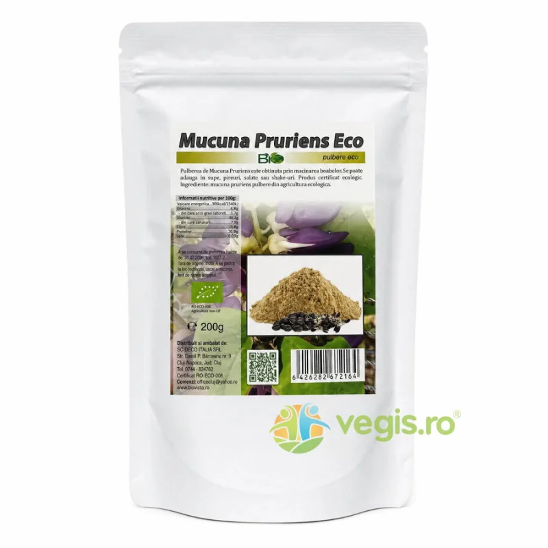 Mucuna Pruriens Pulbere Ecologica/Bio 200g Deco Italia — preț și oferte