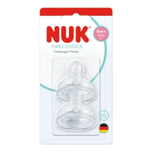 Tetina din silicon First Choice, flux XL, 6 luni+, 2 bucati, Nuk