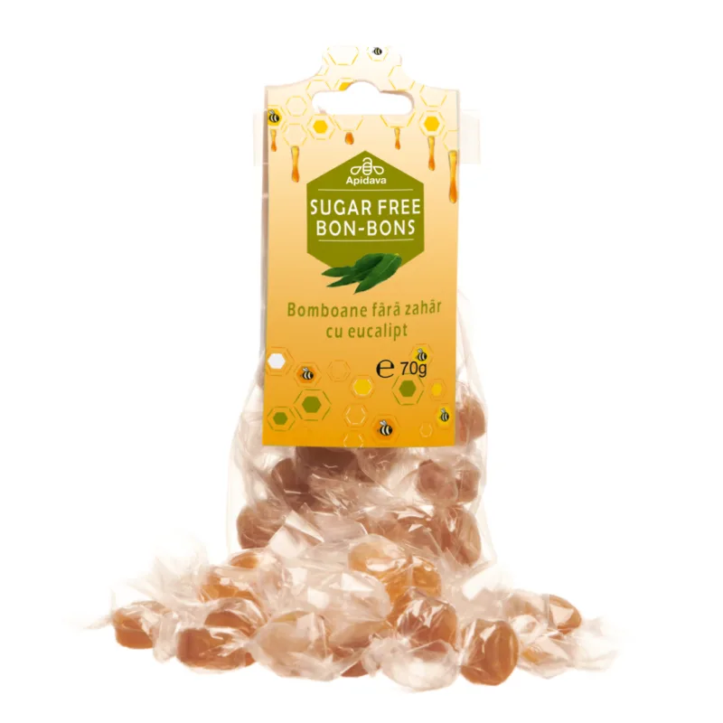 Bomboane fara zahar eucalipt, 70g, Apidava — preț și oferte