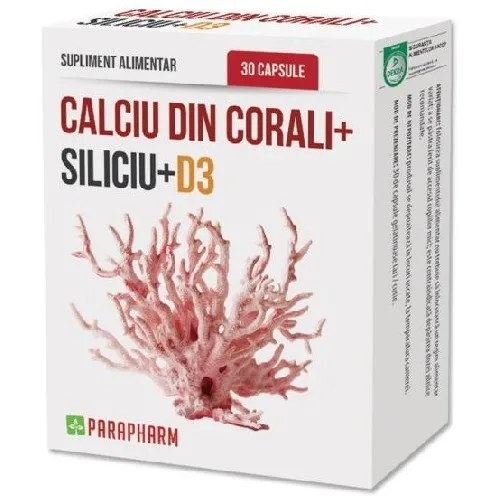 Calciu Coral + Siliciu + D3 30cps Parapharm — preț și oferte
