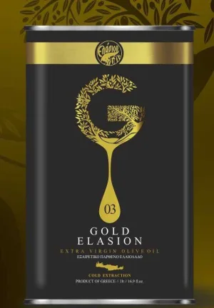 Ulei de masline extravirgin presat la rece 0,3 aciditate 1000 ml - cutie tabla - ELASION