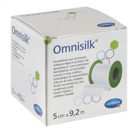 Plasture hipoalergen pe suport de matase cu margini zimtate, 5cmx9.2m, Omnisilk HARTMANN — preț și oferte