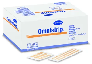 Plasturi sub forma de stripuri sterile, 6x76 mm, 50x3 bucati, Omnistrip
