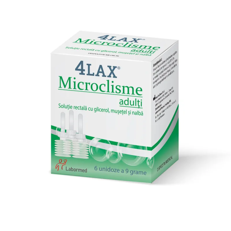 Microclisme pentru adulti 4Lax, 6 unidoze, Labormed — preț și oferte