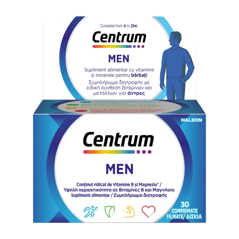 Centrum pentru barbati de la A la Zinc, 30 comprimate, Haleon — preț și oferte