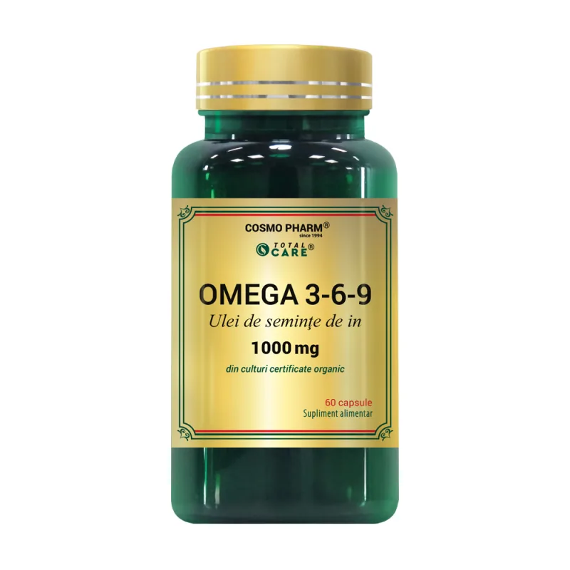 Omega 3-6-9 Ulei seminte de in 1000mg, 60 capsule, Cosmopharm — preț și oferte