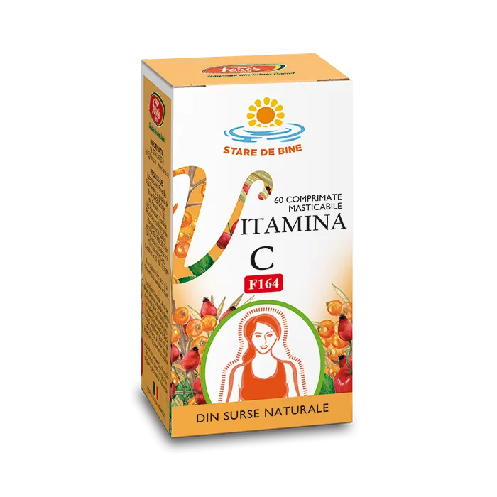 Vitamina C din surse naturale F164, 60 comprimate masticabile, Fares — preț și oferte
