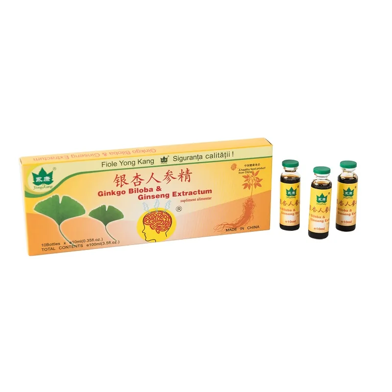 Ginkgo Biloba si Ginseng Extractum, 10 fiole, Yongkang International — preț și oferte