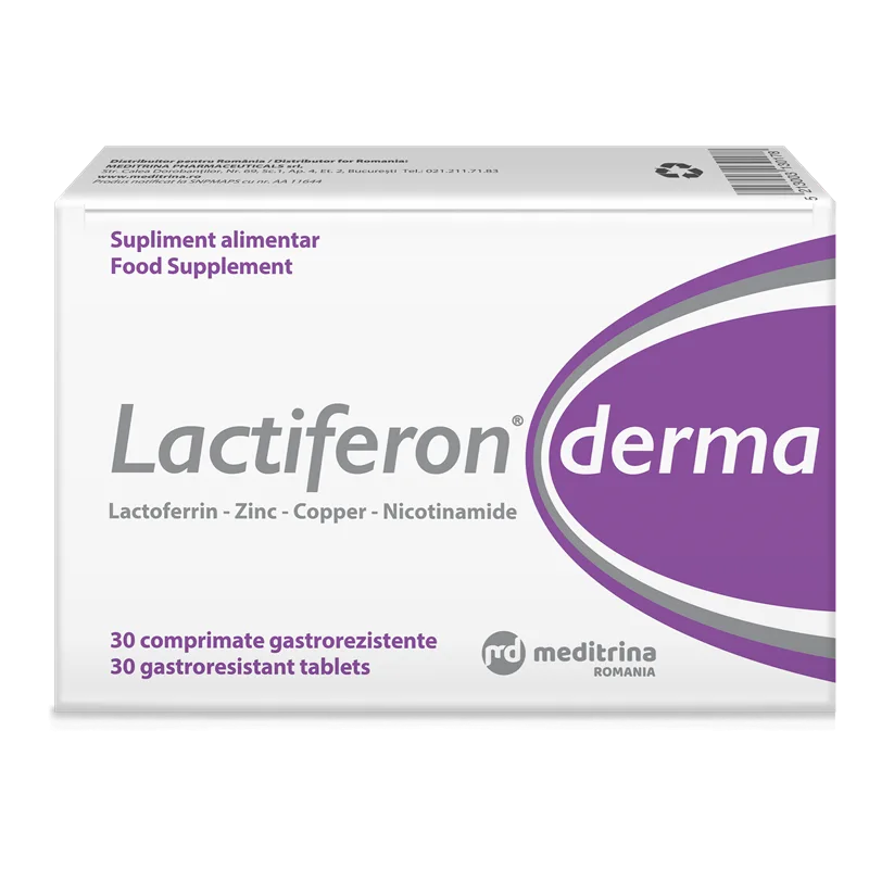 Lactiferon Derma, 30 comprimate gastrorezistente, Meditrina Pharmaceuticals — preț și oferte
