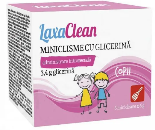 Microclisme cu glicerina pentru copii LaxaClean, 6 bucati, Viva Pharma — preț și oferte