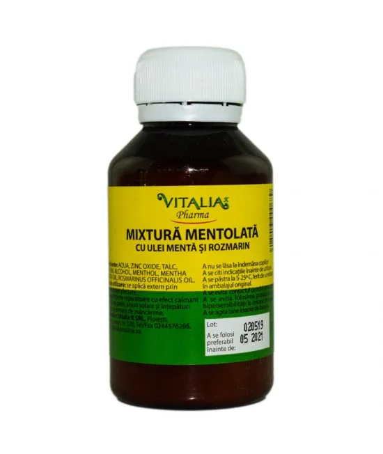 Mixtura mentolata cu ulei de menta si rozmarin, 100g, Vitalia Vitalia Pharma — preț și oferte