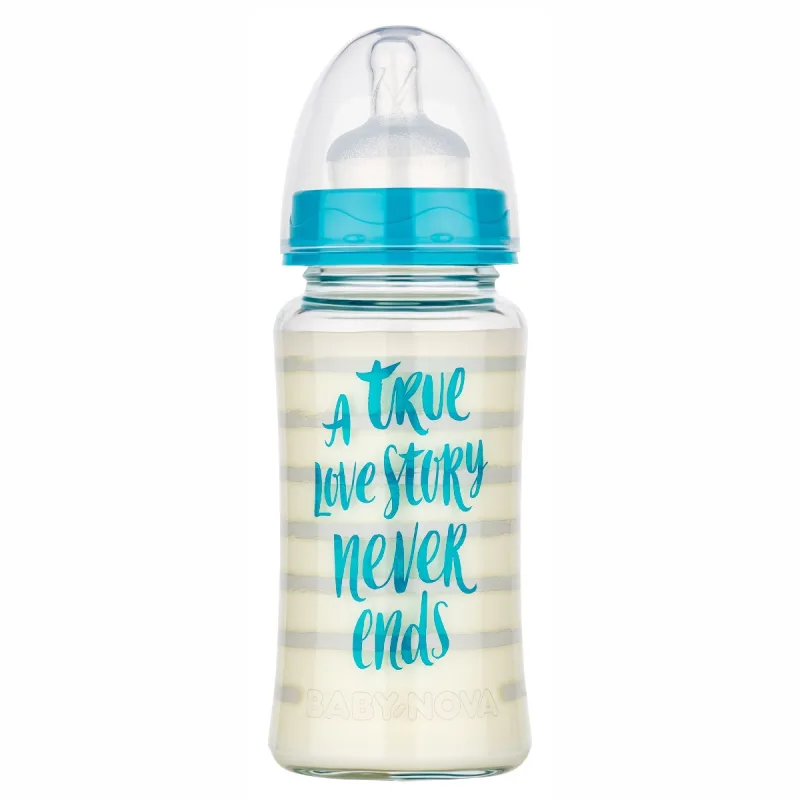 Biberon cu gat larg din sticla 44240, 240ml, Baby Nova — preț și oferte