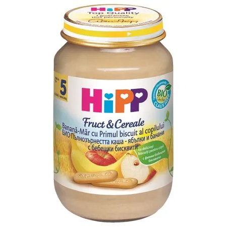 Mar si banana, cu primul biscuit al copilului, 190 g, HiPP — preț și oferte