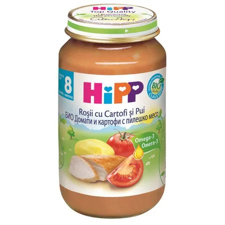 Rosii si cartofi cu carne de pui, incepand de la 8 luni, 220 g, HiPP — preț și oferte