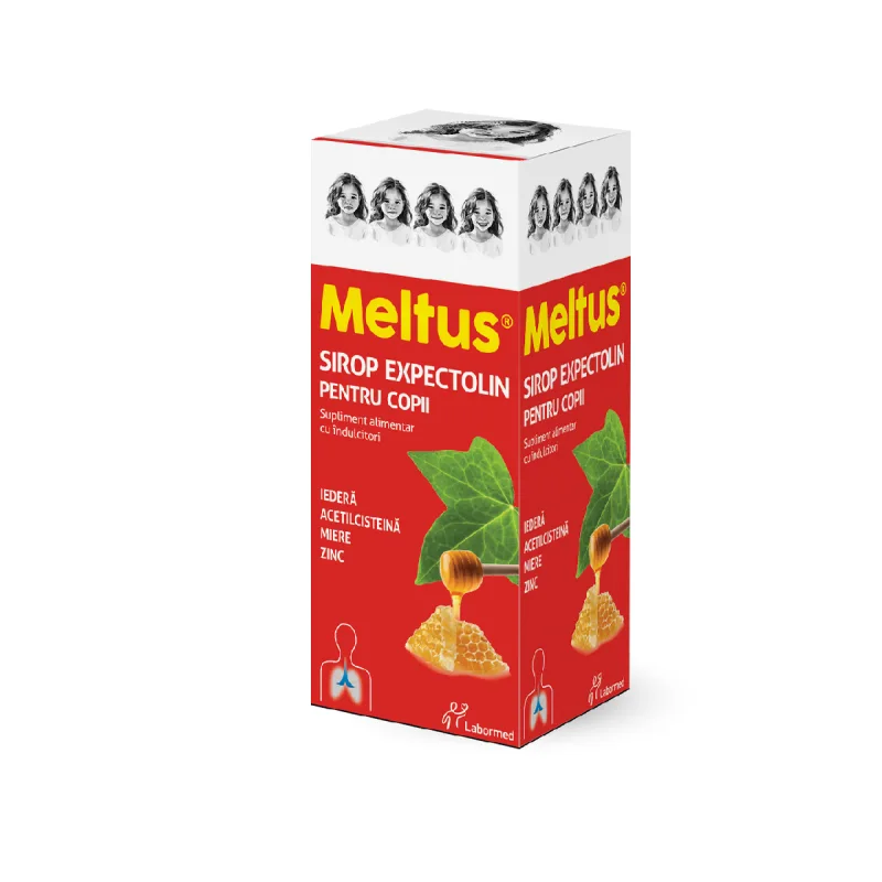 Meltus Expectolin sirop cu miere, iedera, zinc si acetilcisteina pentru copii, 100ml, Labormed — preț și oferte