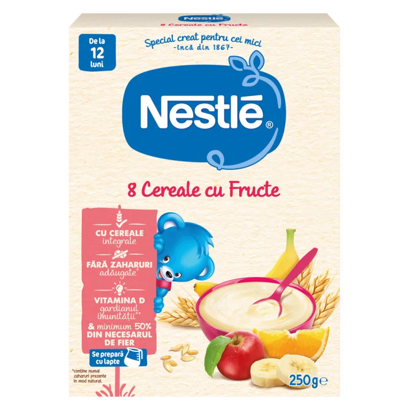 8 Cereale cu fructe +12 luni, 250g, Nestle — preț și oferte