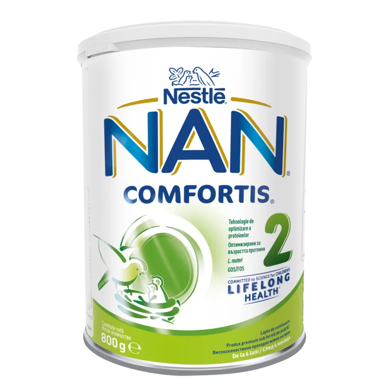Lapte praf Nan 2 Comfortis, incepand de la 6 luni, 800g, Nestle — preț și oferte