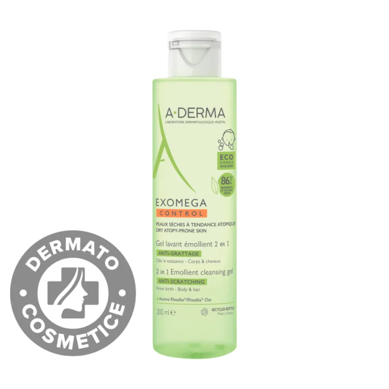 Gel spumant 2 in 1 Exomega Control, 200ml, A-Derma — preț și oferte