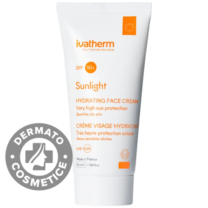 Crema hidratanta pentru fata cu protectie solara SPF 50+ Sunlight, 50ml, Ivatherm — preț și oferte