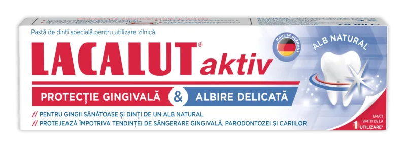 Pasta de dinti Aktiv protectie gingivala si albire delicata, 75ml, Lacalut — preț și oferte