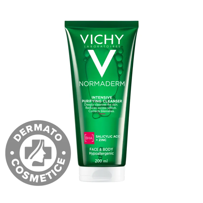 Gel de curatare purifiant pentru ten gras cu tendinta acneica Normaderm, 200ml, Vichy — preț și oferte