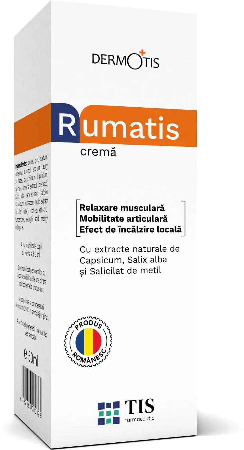 Rumatis crema cu efect revulsiv si antiinflamator, 50ml, Tis Farmaceutic Tis Famaceutic — preț și oferte
