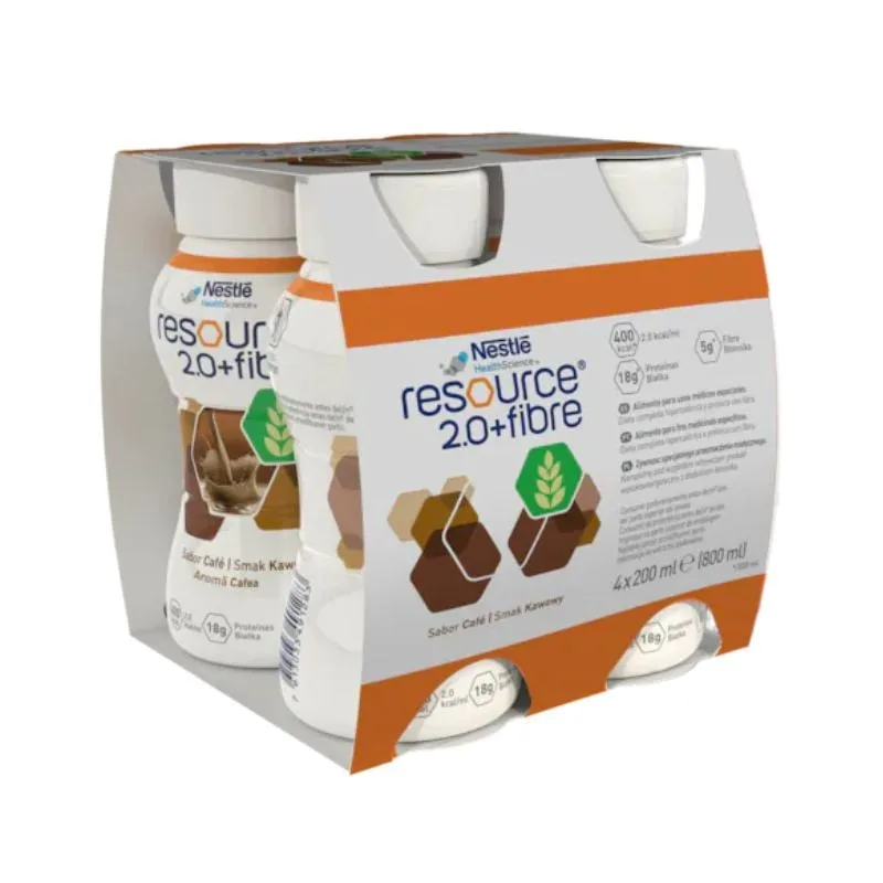 Resource 2.0 Fibre cu aroma de cafea, 4*200 ml, Nestle — preț și oferte
