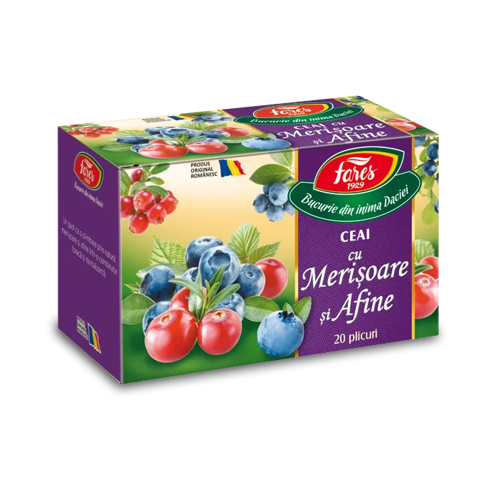 Ceai de merisoare si afine, 20 de plicuri, Fares — preț și oferte