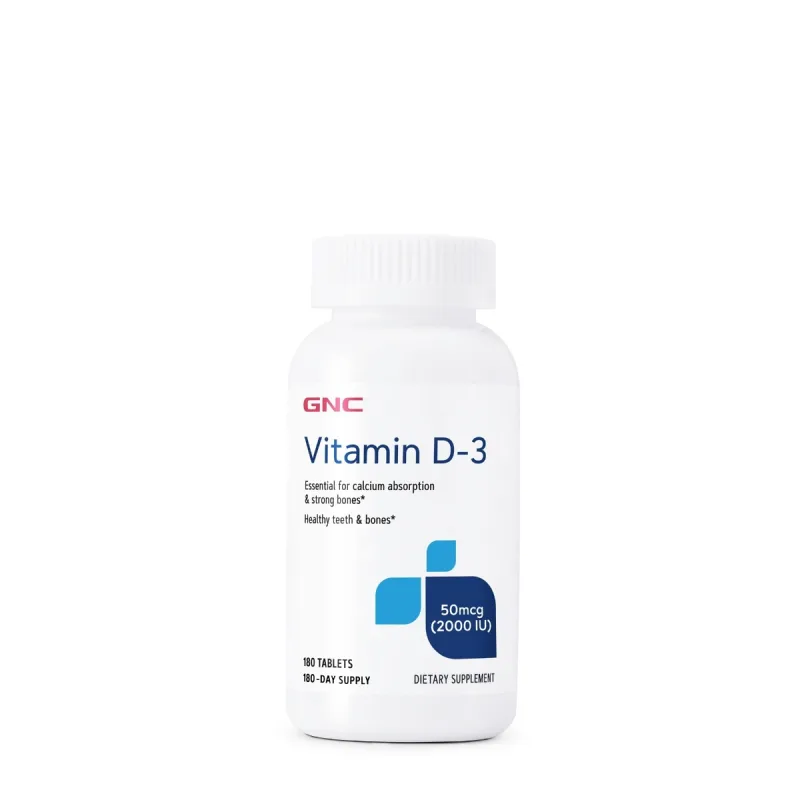 Vitamina D3 2000UI, 180 tablete, GNC — preț și oferte