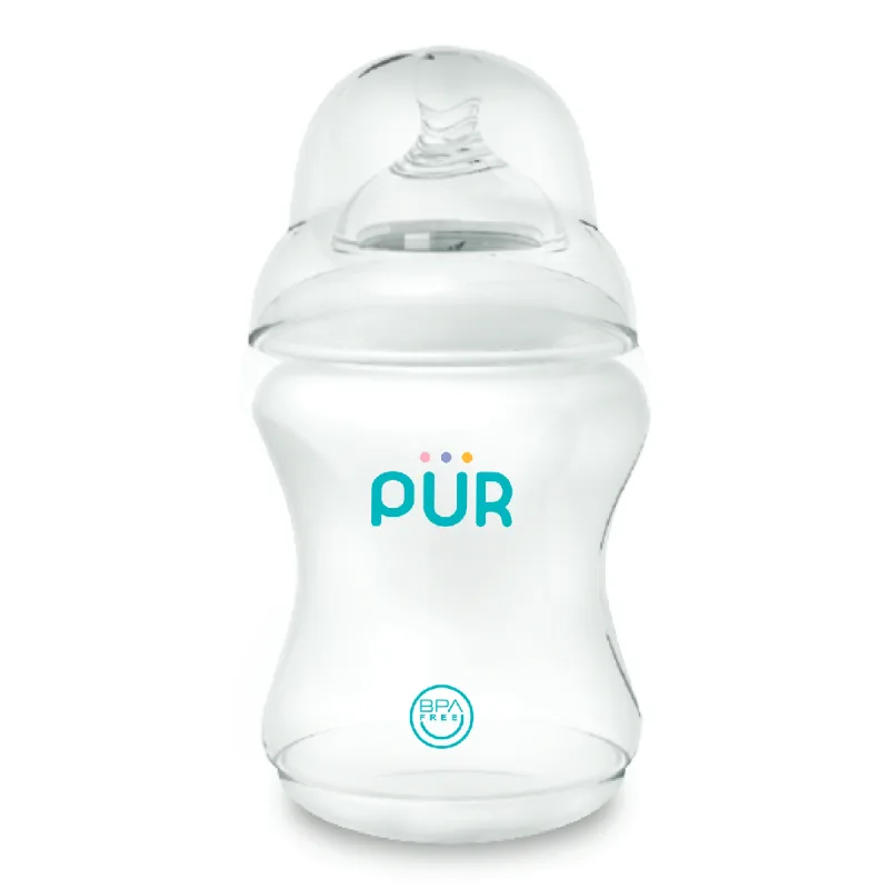 Biberon Comfort cu gura larga, 250ml, PUR PUR BABY — preț și oferte