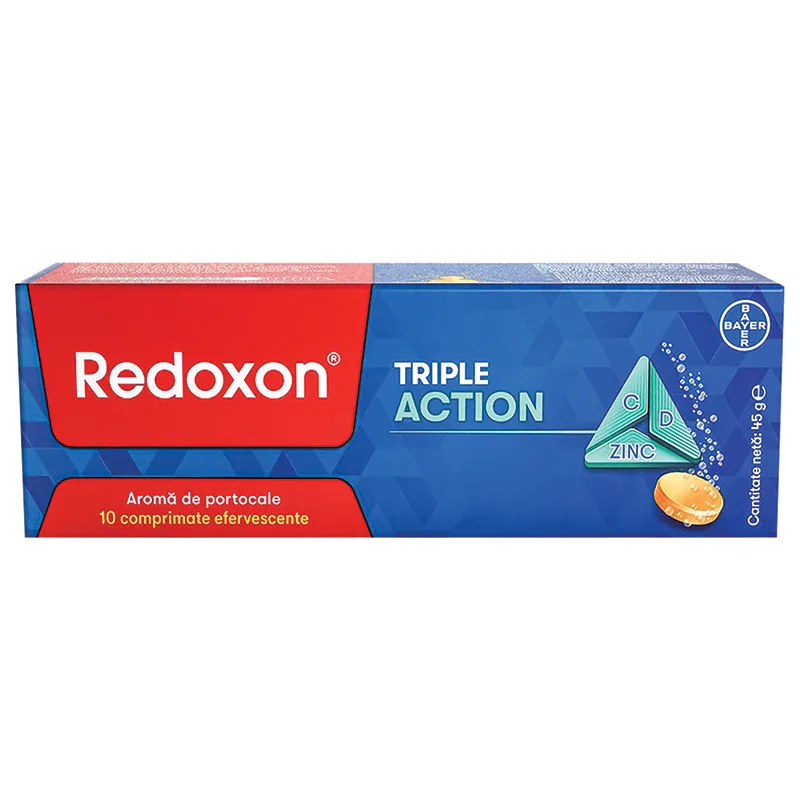 Redoxon Triple Action, 10 comprimate efervescente, Bayer — preț și oferte