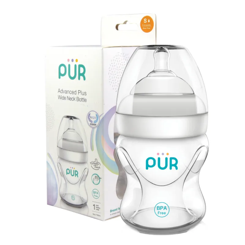 Biberon Advanced cu gura larga, 150ml, PUR PUR BABY — preț și oferte
