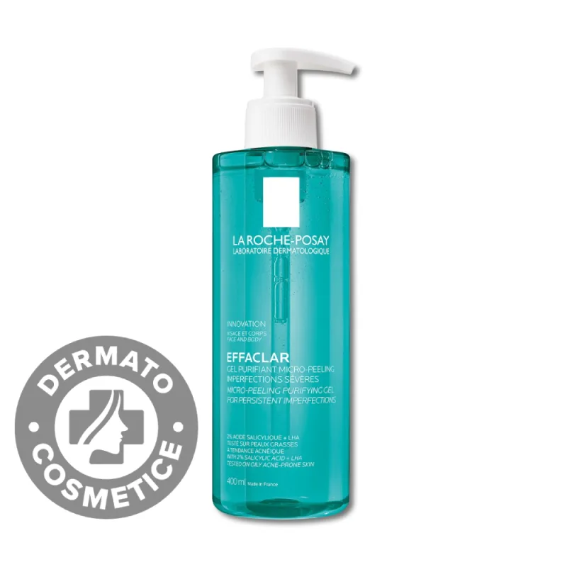 Gel de curatare micro-exfoliant fata si corp ten gras cu tendinta acneica Effaclar, 400ml, La Roche-Posay — preț și oferte