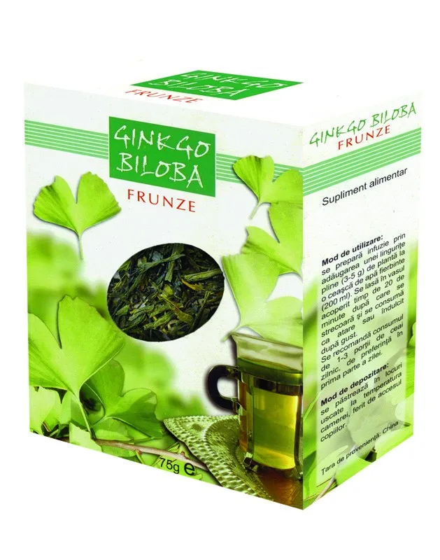 Ceai Ginkgo Biloba frunze, 75g, Parapharm — preț și oferte