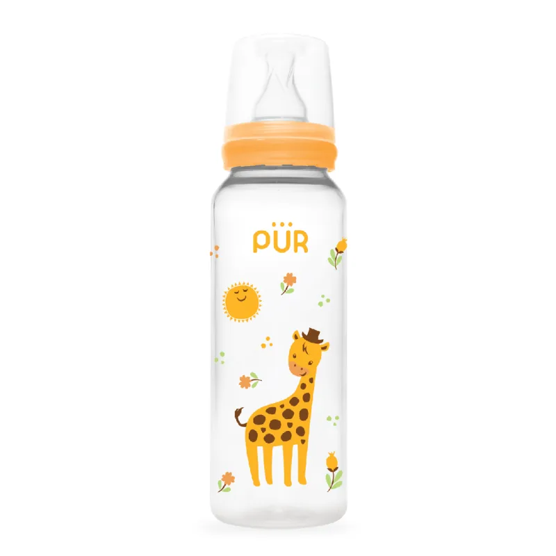 Biberon cu desen, galben, +3 luni, 250ml, PUR PUR BABY — preț și oferte