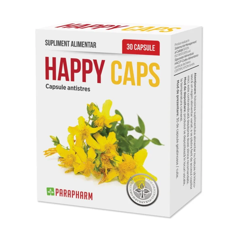 Happy Caps antistres, 30 capsule,  Parapharm — preț și oferte