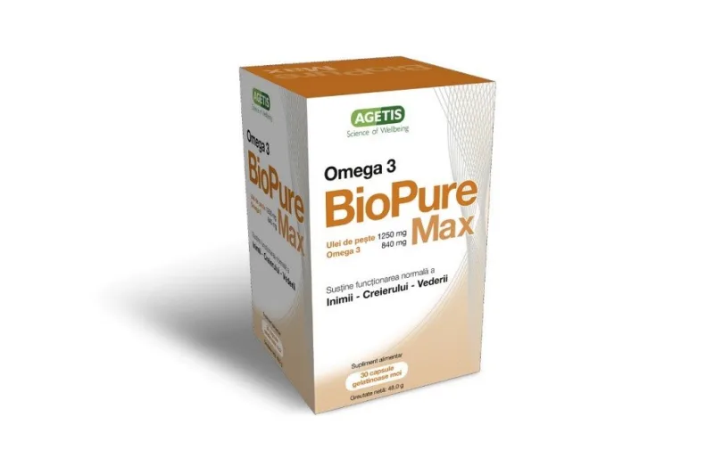 BioPure Max Omega3 1250mg, 30 capsule, Agetis — preț și oferte