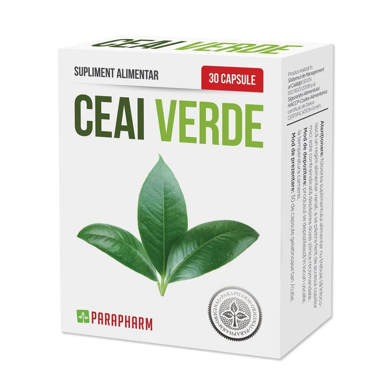 Ceai Verde, 30 capsule, Parapharm — preț și oferte